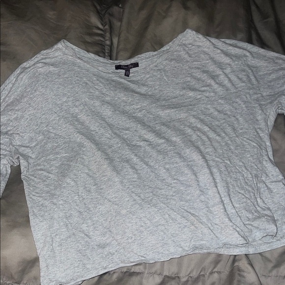 Olivia Sky Light Gray Short Sleeve Top - Picture 4 of 8